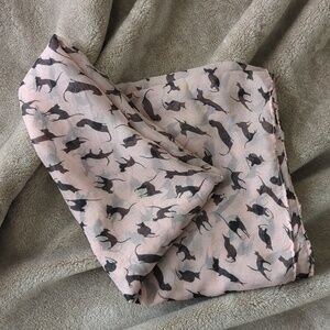 Black Cat Satin Scarf